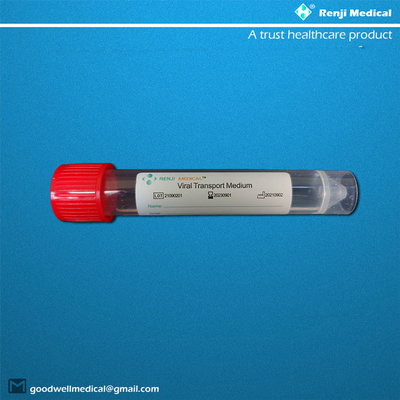 Κόκκινος σωλήνας συλλογής δειγμάτων ΚΑΠ, CE FDA εξαρτήσεων πατσαβουρών Vtm εγκεκριμένο
